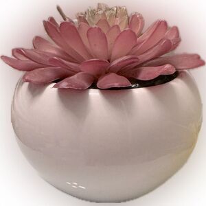 New! Still has the tags! Home decor: Pink faux succulent with ceramic pot!